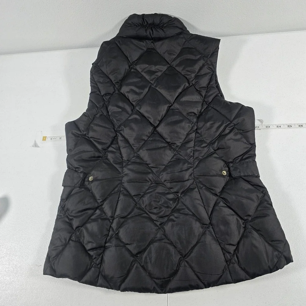 Eddie Bauer Womens Black Goose Down Puffer Vest Diamond Quilted Size M 11337‎